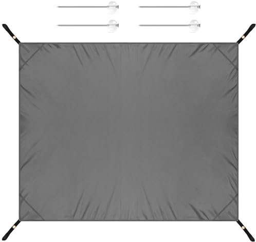 Yesaler Alfombra para Tienda de Campaña Lona Impermeable con 4 Piquetas para Acampar al Aire Libre Picnic Senderismo 148 * 200cm (Gris)
