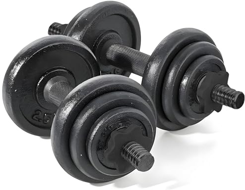 Fitby Hanteln Set verstellbar 20 kg, Kurzhanteln aus Gusseisen mit Transportkoffer, Hantelset mit 12 Gewichtsscheiben, Gewichte für Frauen und Männer, Dumbbells für Home Gym, Krafttraining zuhause