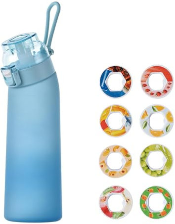 Générique Air gourde up 700ml paille bouteille d'eau de sport avec 8 dosettes de goût aléatoire tritan givré bouteille d'eau Fitness (dégradé bleu)