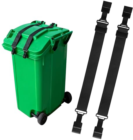 ZYQUES 2 PCS Wheelie Bin Locks, Trash Can Lock Strap Heavy Duty Garbage Bin Lock Windy Version Bins Locks Wheelie for Universal Outdoor Trash Can