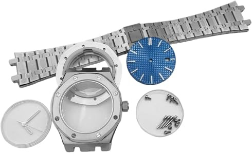 ROUHO 42mm Stainless Steel Watch Case Bracelet Dial Hands Set, Fits NH35 NH36 Movement, Octagonal Watch Case Midification Kit for Audemars Piguet Royal Oak