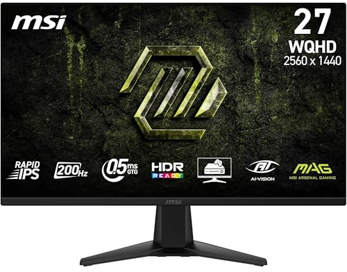 MSI MAG 325QFA E18V Gaming-Monitor mit 32 Zoll (81,3 cm) mit WQHD-Auflösung, Rapid-Panel VA, 2560 x 1440, 180 Hz, 0,5 ms, HDR-kompatibel, Augenschutz, HDMI 2.0b, DP 1.4a, rahmenlos, neigbar