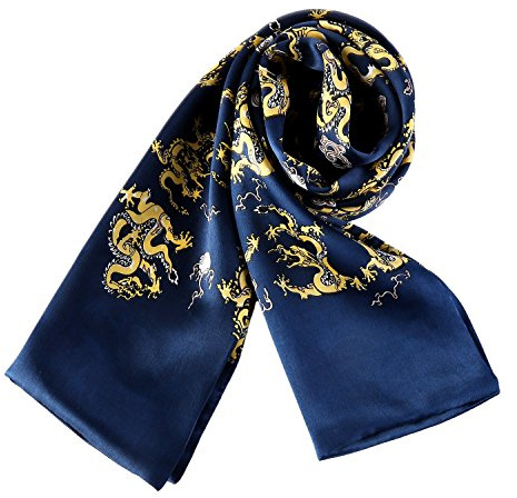 YangtzeStore Long Charmeuse Satin Silk Scarf for Men