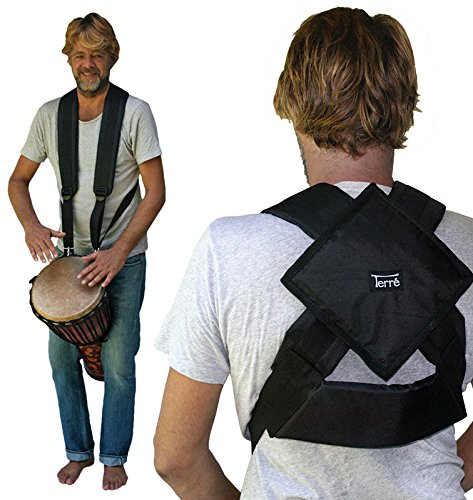 Djembegurt Pro-black Tragegurt Rucksack Metallkarabiner zum Einhängen Djembé Zubehör Spielen im Stehen
