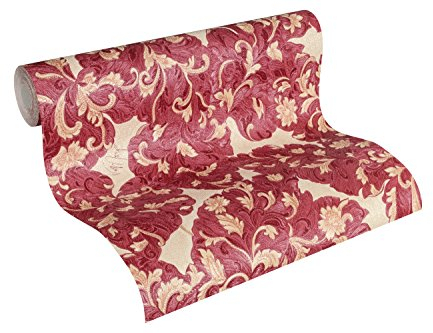 Architects Paper Vliestapete Kind of White by Wolfgang Joop Tapete Luxustapete klassisch neo-barock 10,05 m x 0,53 m creme metallic rot Made in Germany 338695 33869-5