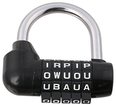 Lyws 5 chiffres Lettre Secure Serrure à combinaison Mot de passe Gym Cadenas Noir