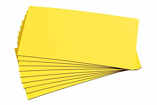 100 Magnetschilder Magnetstreifen Magnet-Etiketten beschreibbar/abwischbar 10 x 5 cm in weiß oder gelb (Gelb)