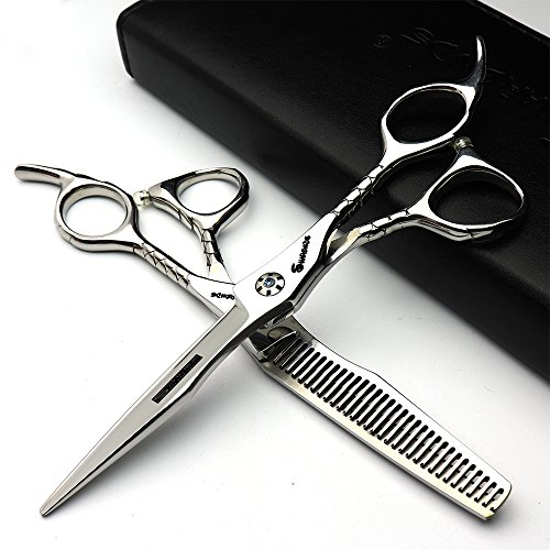 Japan 440C Friseurstudio Friseur Styling Professionelle Toolset Mode 6 'Friseurschere und effiziente Schere (6 Zoll, 2 Stück-A)