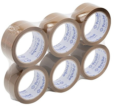 Brown Packing Tape – Strong Parcel Tape for Boxes, Shipping & Moving – Heavy Duty Adhesive, 48mm x 66m Rolls – Ideal for Home, Office & Warehouse Use – Quiet Unwind (6 Pack)