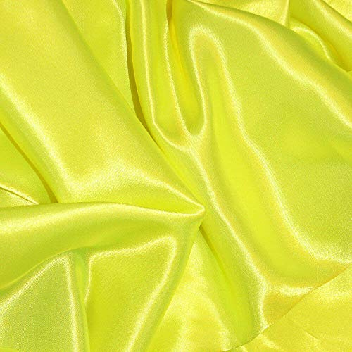 Silky Satin Dress Craft Fabric Plain Luxury Wedding Material 150cm. Wide. 20% Off When Selecting 3 or More Metres of Any one Given Colour. (Yellow) (1m)