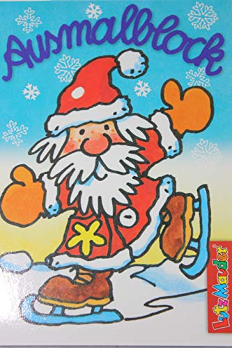 Lutz Mauder - 13053 - Ausmalblock Weihnachten, Weihnachtsmann, DIN A7, 12 Blatt