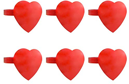 wonlex Serviettenringe zum Valentinstag, 6 Stück, rote Herzen, Serviettenring für Hochzeit, Dinner-Party, Bankett, Serviette für Weihnachten, Erntedankfest, Geburtstag (rotes Herz)