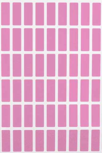 Rectangle Colored Sticker 2.5 cm x 1 cm - Pastel Pink Sticky Labels (25mmx10mm) - 810 Pack by Royal Green