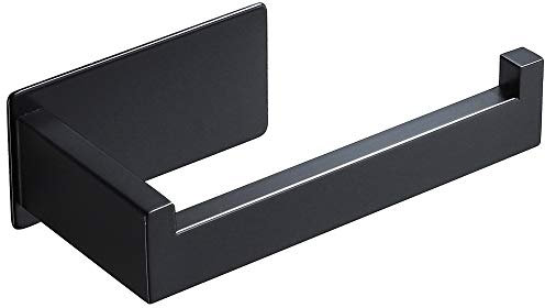 ZUNTO Portarotolo di Carta Igienica Adesivo in Acciaio Inox per Bagno e Toilette, Nero