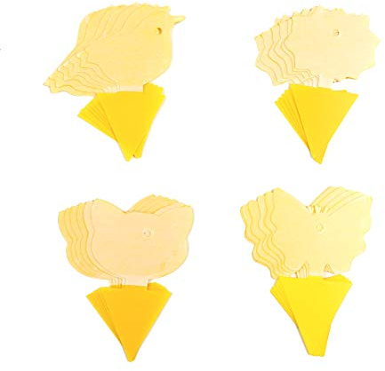 Allein 24PCS Gelbsticker, Gelbtafeln klein, steckbare Fliegenfalle, Gemusterte Fliegenfalle gegen trauermücken Blattläuse, Minierfliegen und weiße Fliegen für Zimmerpflanzen und inkl. 24 Kabelbinder