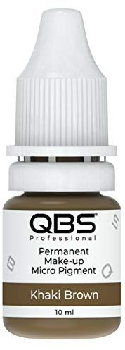 QBS Microblading Pigmente für Augenbrauen, 10 ml, Maschinen- und Handanwendung, 9 Farben zur Auswahl, SPMU-Produkte (Khakibraun)