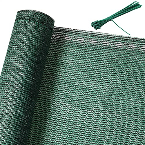 DETEX® Balkon Sichtschutz Wetterfest 1,4 x 10 m Zaun Windschutz 85% Schattierwirkung UV-Beständig Garten Tennisblende 50 Kabelbinder Schattiernetz Terrasse Grün