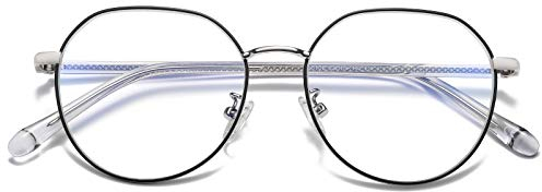 H HELMUT JUST Blaulichtfilter Brille Damen Herren ohne sehstärke, Blaufilter Brille Herren Blue Light Blocking Glasses Retro Metall Rahmen Computerbrille Lesebrille