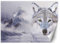 Feeby Wandtapete Fototapete Vlies Pack Schnee Frost 250x175 cm Grau Modern Tapete Wohnzimmer Schlafzimmer Wölfe Berge Wald Nebel