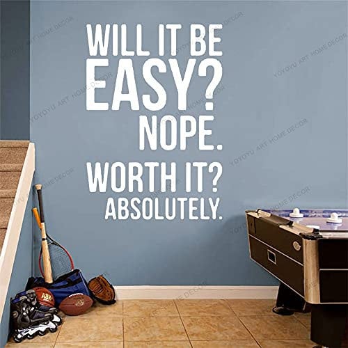Zdklfm69 WandSticker Wandtattoos Gym Fitness Kettlebell Boxen Dekor Buchstaben Motivation Büro Zitate Poster Dekor 57x82cm