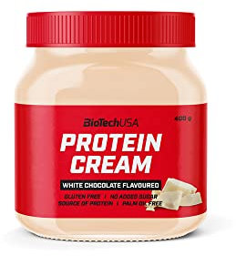 BioTechUSA Protein Cream | Crema untable de chocolate blanco con proteínas | sin gluten | sin aceite de palma, 400 g, Chocolate blanco
