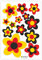 FOTOFOL 13 Aufkleber Auto Hippie Blumen - Sticker Flower Power Sommer - für Auto, Fahrzeuge, Roller, Moped, Motorrad-Helm - perfekt für VW Bulli California (Schwarz-Rot-Gold)