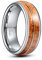 Corato Ring für Herren Damen Whiskey Barrel Wood Ring 8mm Wolfram Hochzeit Vertrauensring Größe 67.2(21.4)