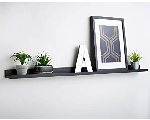U.saf Amazing Black Lokken Floating Picture Shelf - 120cm
