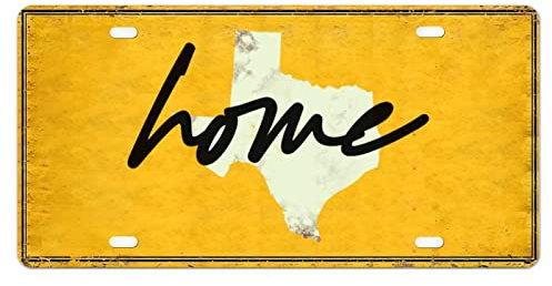 Nummernschild Texas Home Car Nummernschild Rahmen Home Sweet Home Metall Front Nummernschild Personalisierte Home State Car Tags Yellow Car Plate Novelty Nummernschildabdeckung Rahmen 15,2 x 30,5 cm