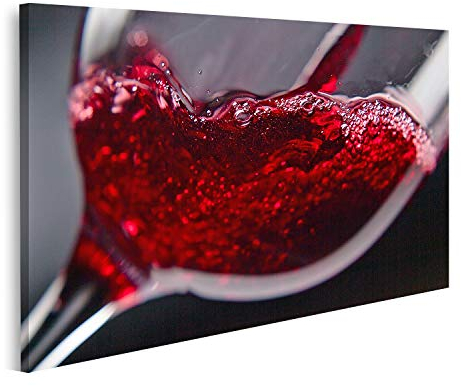 islandburner Quadro su tela Vino rosso in un bicchiere di vino su sfondo nero Quadri Stampe x soggiorno