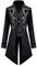 OBEEII Herren Gothic Frack Steampunk Vintage Mantel Mittelalter Gehrock Jacke Viktorianischen Karneval Kostüm Cosplay Fashing Smoking Kostüm Schwarz L