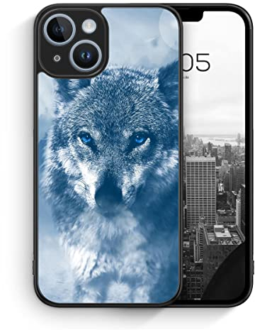 MUNIQASE Wolf Foto - Silikon Hülle für iPhone 14 - Tier Wolf Schöne Schutzhülle Handyhülle Case Cover