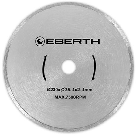 EBERTH Trennscheibe Diamanttrennscheibe für Stein, Beton, Fliesen und Feinsteinzeug, Diamantscheibe mit 230mm Durchmesser, 25,4mm Bohrung, 2,4mm Stärke, Diamant Trennscheibe f. Granit, Keramik, Marmor