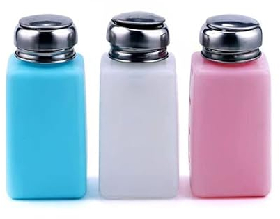 YORROR 3Pack 250ml Push Down Pump Dispenser Bottle with Flip Top Cap,Empty Plastic Press Dispenser Bottle Container for Alcohol Nail Polish Remover,Cleanser Toner Lip Eye Makeup Remover Liquid