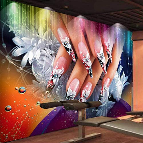 XPINGO 3D Wallpaper Nail Salon Beauty Salon Wall Painting Bedroom Living Room Home Decoration 3D Wall Mural Wallpaper Wall Photo Peel and Stick Self-Adhesive Wall Posters Wall Art 140 x 70 cm