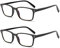 COJWIS Lesebrille 2 Pack Blaue Licht Blockieren Brille Federscharnier Anti Schwindlig Damen und Herren Leicht Brillen (2 Schwarz, 0.50, multiplier_x)