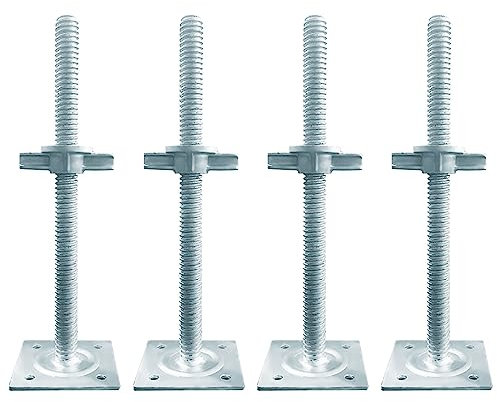 Screw Jack Scaffold 18 Adjustable Scaffold Leveling Jack,1-1/4 OD Scaffold Jack for Baker-Style Scaffolding 4 Pack