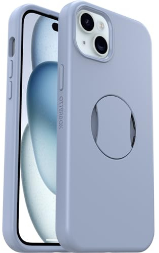 OtterBox OtterGrip Symmetry Hülle für iPhone 15 Plus/iPhone 14 Plus für MagSafe, Sturzsichere, schützende Hülle mit eingebautem Griff, 3X getestet nach Militärstandard, Blau