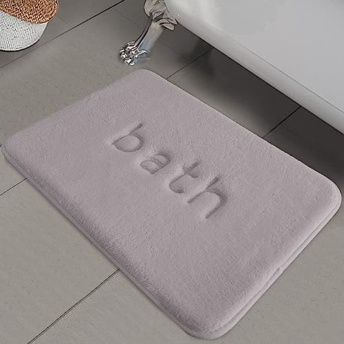Granbest Verdicken Speicher Foam Badematte Extra Weiche rutschfeste Badezimmerteppich Super Saugfähiger Badeteppich Maschine Waschbare Fußmatte für Badezimmer, Küche(40 x 60 cm, Hellgrau)