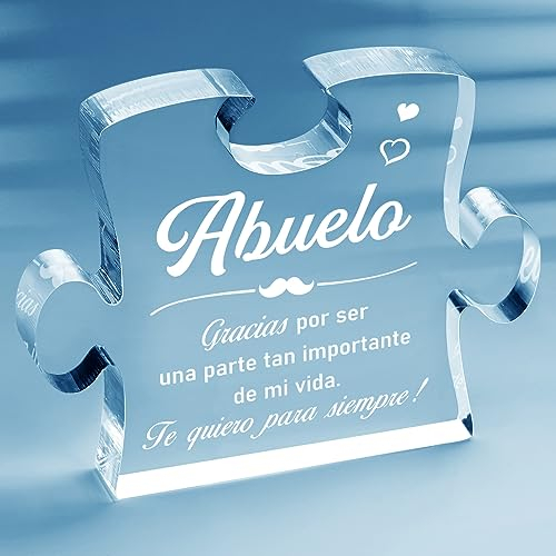 Giftasy Regalo Dia del Padre, Regalo Abuelo - Rompecabezas de Acrílico, Regalos para Abuelos, Regalos Abuelos Originales Cumpleaños, Regalo Abuelo Navidad(12.5 x 9.4 x 1.5 cm)