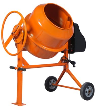 Langjiee Small Horizontal Vertical Electric Concrete Mortar Machine Cement Feed Mixer Drum Type Electric Cement Mixer 70L
