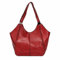 OBC Damen XXL Tasche Schultertasche Shopper Businesstasche Umhängetasche Workbag Henkeltasche Reisetasche FLECHTOPTIK Henkel Leder Optik Rot