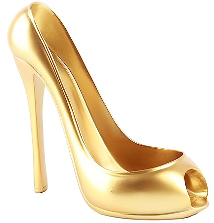Cyrank Weinflaschenhalter Mit Hohem Absatz Für Schuhe, Weinhalter Für Arbeitsplatte, 1 Flasche, Tisch-Weinflaschenregal, Weinständer Für Küche, Heimdekoration, Weinflaschenhalter, Display (Gold)