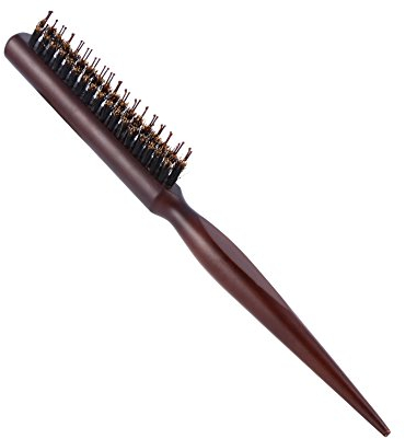 Haarbürste aus Holz, Stylingbürste, Haarkamm, Holzgriff, Haarbürste mit Natürlichen Wildschweinborsten, Flauschiger Kamm, Friseur- und Friseurwerkzeug