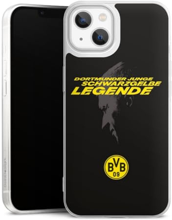 Slim Case kompatibel mit Apple iPhone 13 Silikon Handyhülle transparent Hülle extra dünn Marco Reus Borussia Dortmund BVB