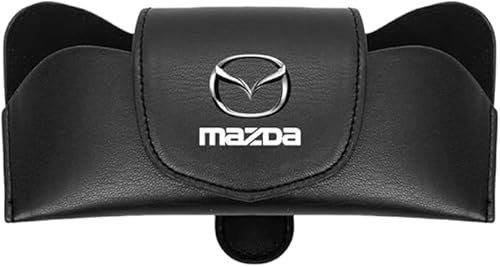 HNSWJZDY Brillenhalter für Auto für Mazda MX-5 CX-30,Auto Aonnenblenden Organizer Sonnenbrillenhalter Auto Interieur Zubehör,Black