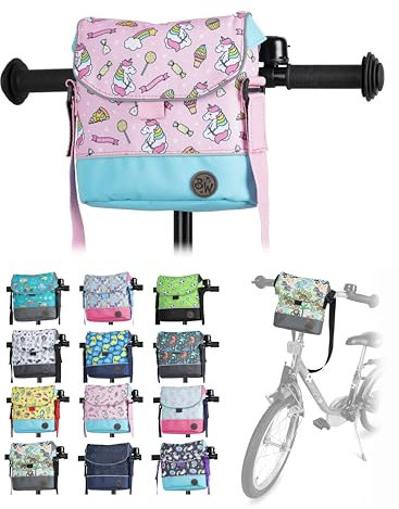 BAMBINIWELT Kinder Lenkertasche – Fahrradtasche für Kinder, Laufradtasche & Lenkerkorb mit Schultergurt – kompatibel mit Puky, Woom & Roller – wasserabweisend & robust, Farbe: Modell 20
