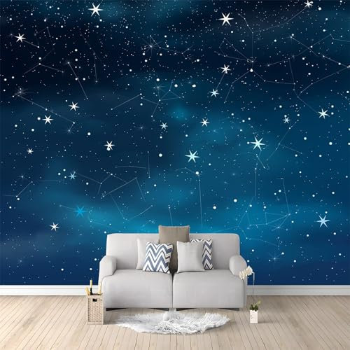 Fototapete Galaxie Nachthimmelblau 200x140 cm Tapete Wandtapete Wanddeko Design Mustertapete Wand Dekoration Wohnzimmer Schlafzimmer Büro Flur