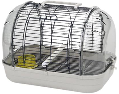 perfk Transportkäfig, Leichter Vogelträger, tragbarer, sichtbares Fenster, Reisekäfig, Haustierkäfig für Papageien, Vögel, Wellensittiche, Sittiche, Grau