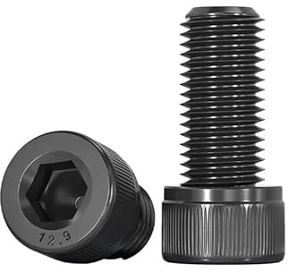 MOOPW Clase 12,9 Acero aleado Pernos de cabeza cilíndrica Hexagonal interno Tornillos de cabeza de taza Alta resistencia Pernos de máquina M2 x 7mm 50 pcs